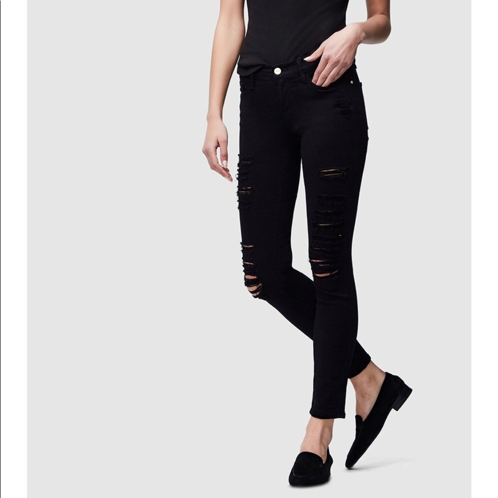 FRAME Le Color Ripped Skinny Jeans